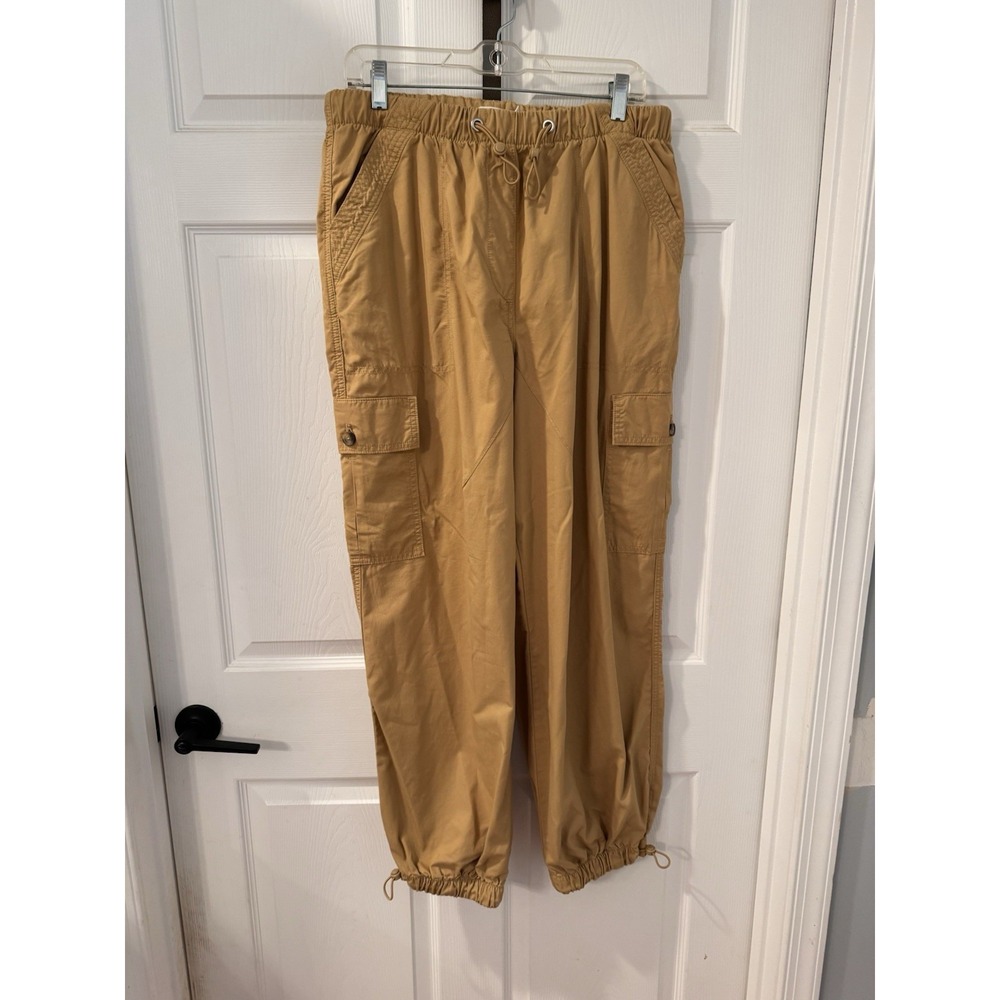 Anthropology Avec Les Filles Cargo Jogger Pants Size L Mustard Golden Yellow